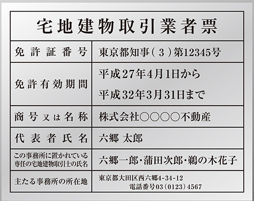 宅地建物取引業者票セット｜不動産関連標識｜アットホームショップ