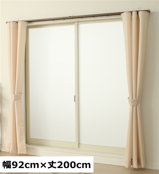 フラットカーテン　掃き出し窓用（９２×２００ｃｍ）の使用イメージ(オープン時)