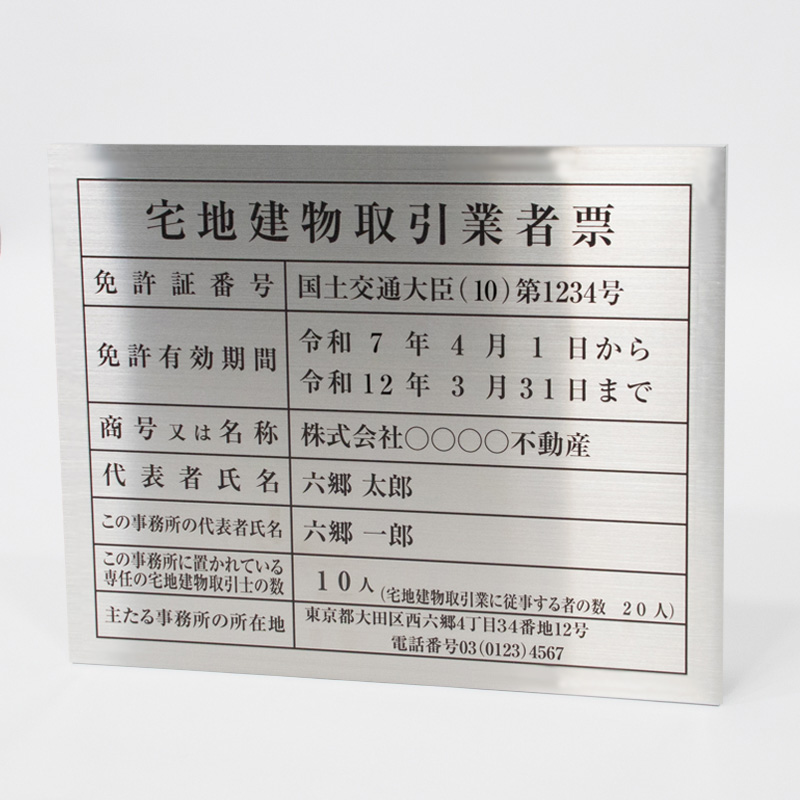 【新様式対応】宅地建物取引業者票パネル単品